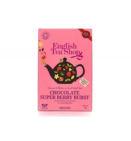 Bio čaj English Tea Shop 20 SÁČKŮ - Příval Čokolády & Super Ovoce