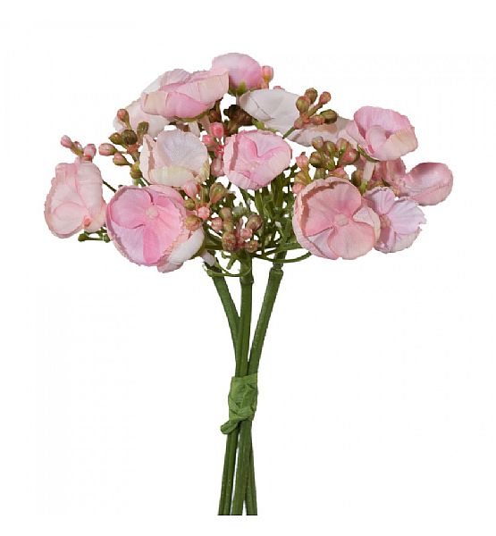 Umělá květina Gasper divoká hortenzie růžová 20x3 cm
