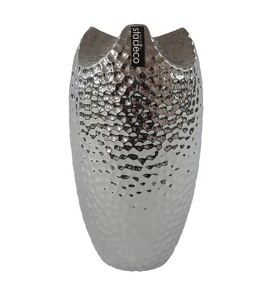 Keramická váza stříbrná 24x13,5 cm