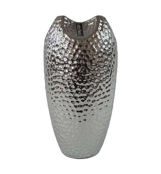 Keramická váza stříbrná 29,5x15,5 cm