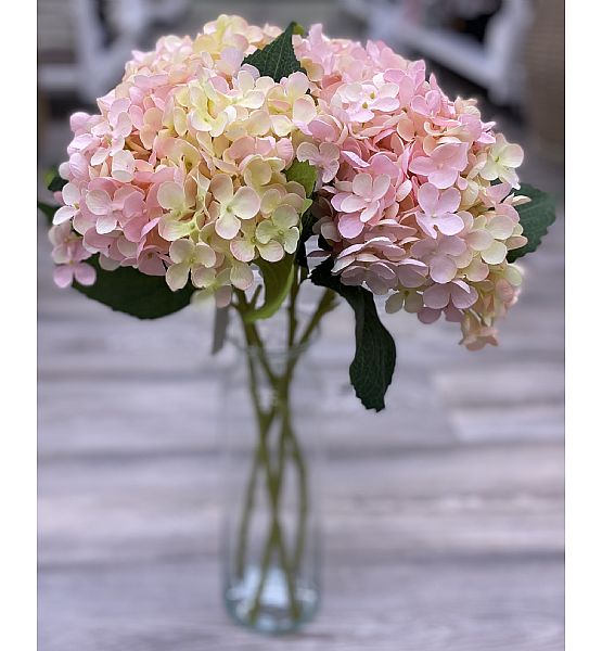 Umělá květina hortenzie Gasper, výška 53 cm, růžová
