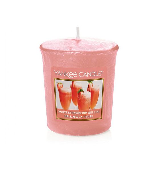 Vonná votivní svíčka Yankee Candle White Strawberry Bellini 49g/15hod