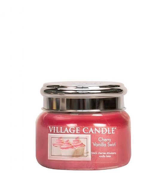Vonná svíčka Village Candle, Višeň a vanilka - Cherry Vanilla Swirl - 262g/55 hodin