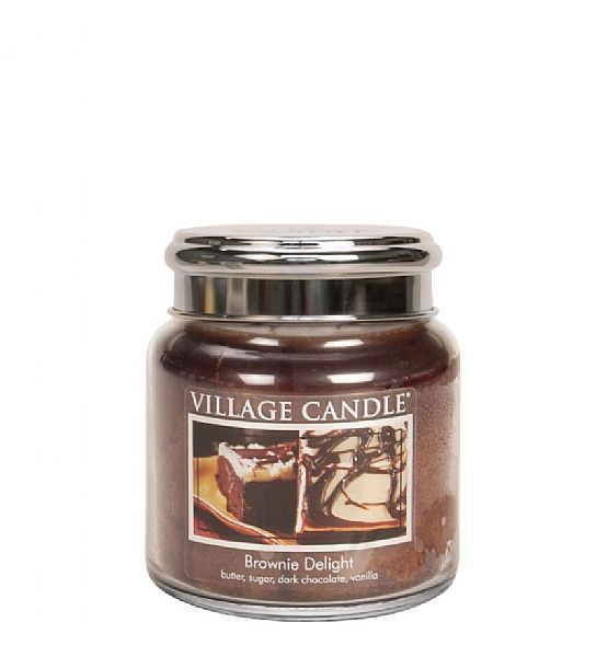 Vonná svíčka Village Candle, Čokoládový dortík - Brownies Delight - 390g/105 hodin