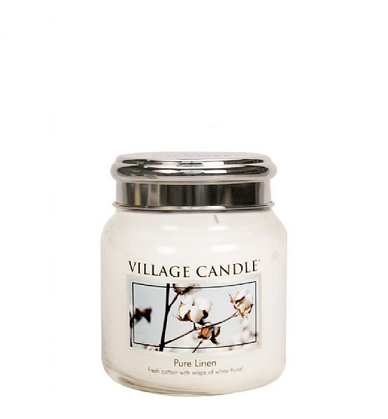 Village Candle Vonná svíčka ve skle, Čisté prádlo - Pure Linen - 390g/105 hodin