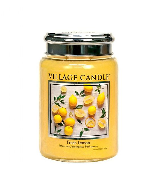 Vonná svíčka Village Candle, Čerstvý citrón - Fresh Lemon - 602g/170 hodin