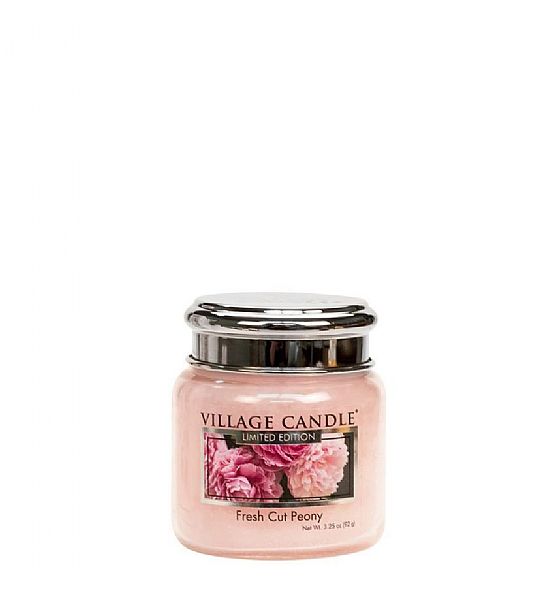 Village Candle Vonná svíčka ve skle, Pivoňky - Fresh Cut Peony - 92g/25 hodin