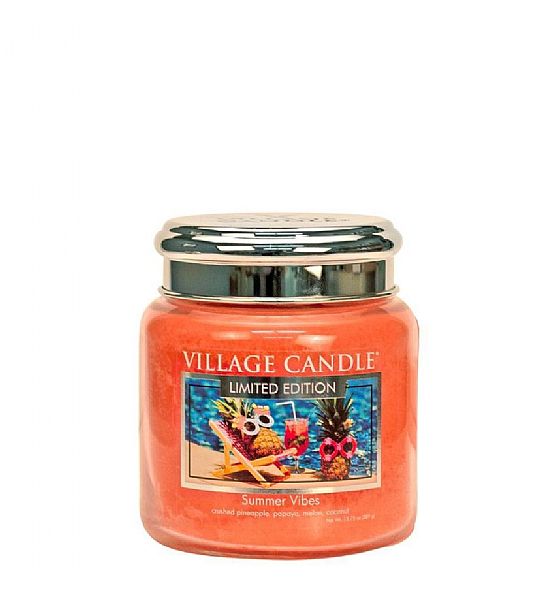 Vonná svíčka Village Candle, Letní vibrace - Summer Vibes - 390g/105 hodin