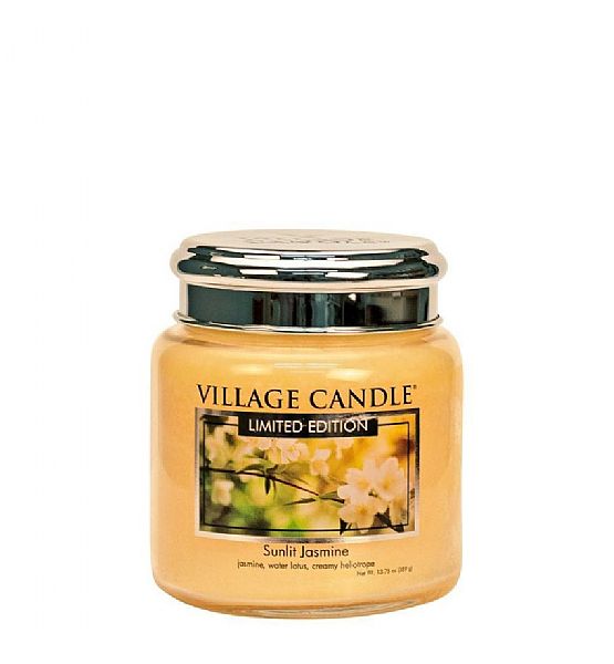 Village Candle Vonná svíčka ve skle, Sunlit Jasmine - 390g/105 hodin