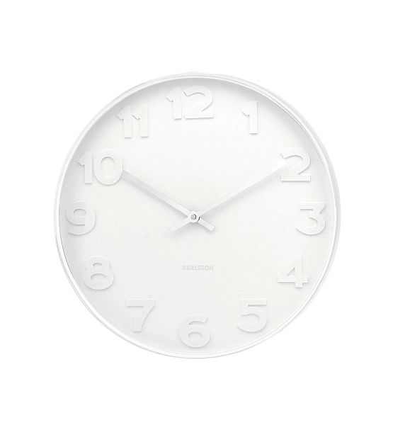 Nástěnné hodiny Mr. White  Karlsson bílá, D 37,5cm, H 6cm, 1 AA baterie