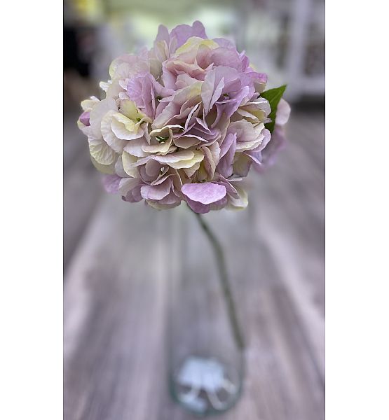 Umělá květina - svazek hortenzie - fialová, 35 cm