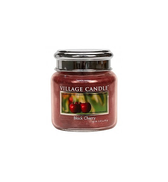 Village Candle Vonná svíčka ve skle, Černá třešen - Black Cherry, 92g/25 hodin
