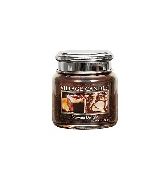 Village Candle Vonná svíčka ve skle, Čokoládový dortík - Brownies Delight, 92g/25 hodin