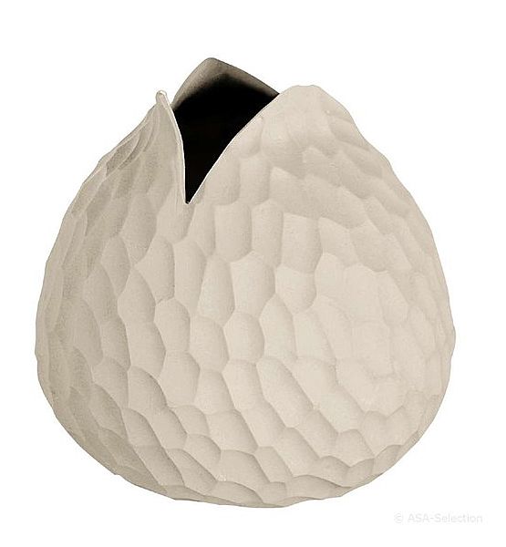 Keramická váza Asa Selection Carve béžová 10 cm