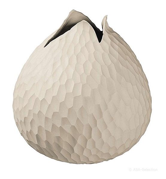 Keramická váza Asa Selection Carve béžová 18,5 cm