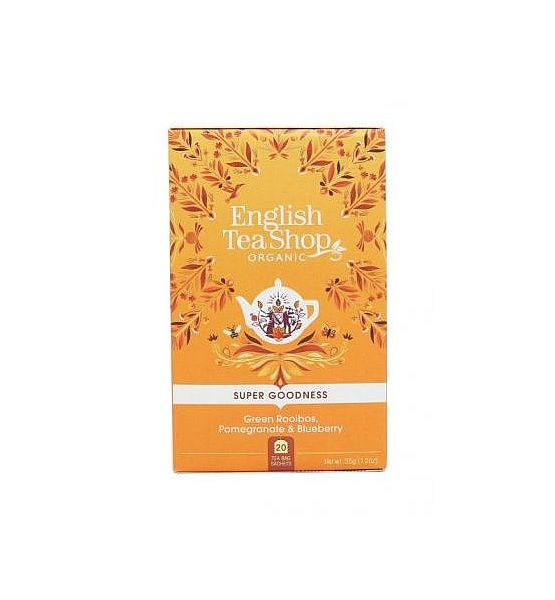 Bio čaj English Tea Shop Zelený rooibos, granátové jablko a borůvka mandala, 20 sáčků