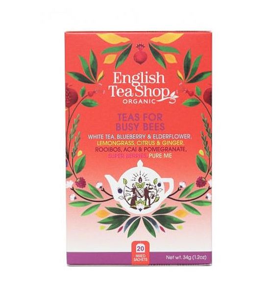Bio čaj English Tea Shop Pro pilné včelky Mix, 20 sáčků