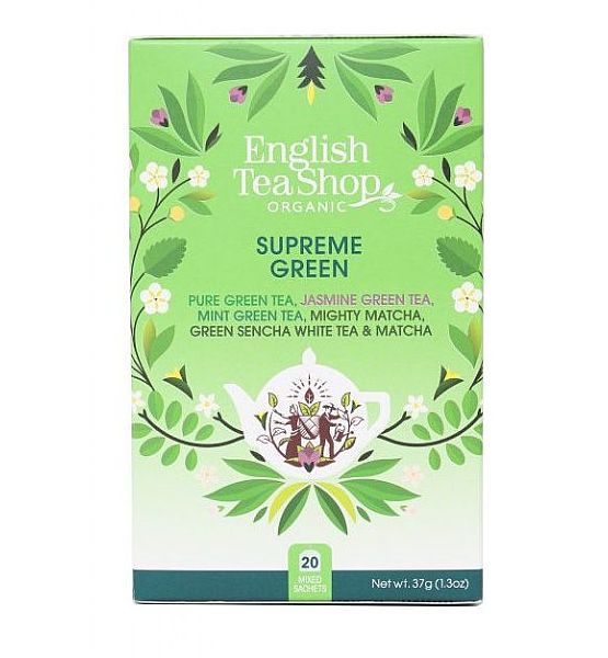 Bio čaj English Tea Shop Zelený čaj mix, 20 sáčků