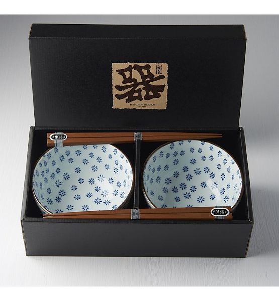 Set misek s hůlkami Made in Japan White 4 ks, 500ml, keramika, handmade