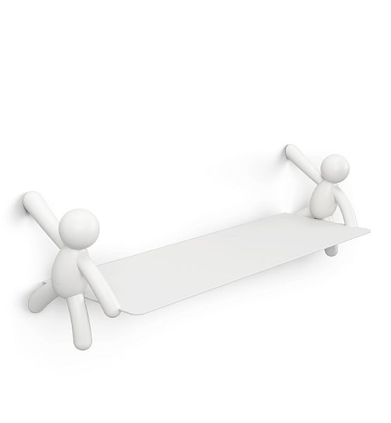 Polička BUDDY UMBRA  bílá, 46x14x9cm