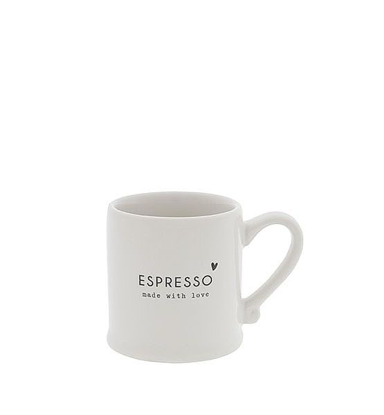 Keramický hrníček na espresso Bastion Collections bílý s černým nápisem ESPRESSO, 80ml
