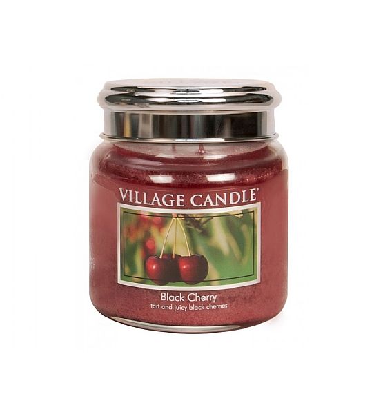 Village Candle Vonná svíčka ve skle, Černá třešeň - Black Cherry, 262g/55 hodin
