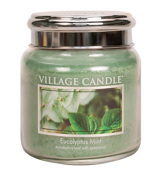 Vonná svíčka Village Candle, Eukalyptus a máta - Eucalyptus mint, 390g/105 hodin