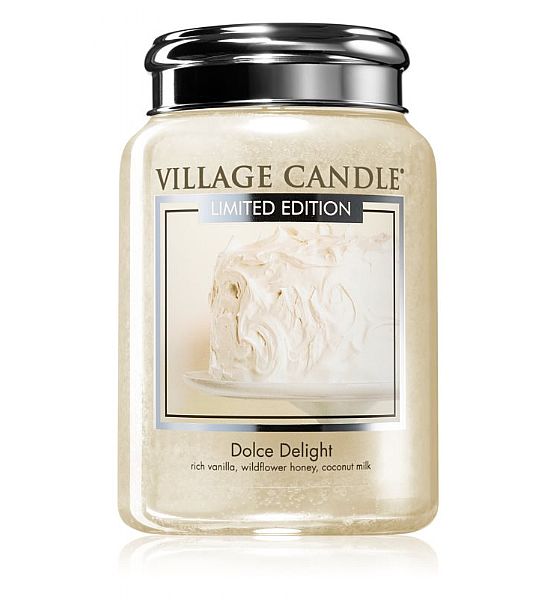 Village Candle Vonná svíčka ve skle, Sametové potěšení - Dolce delight, 602g/170 hodin