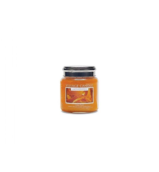 Village Candle Vonná svíčka ve skle, Citrusové osvěžení - Citrus Twist, 390g/105 hodin