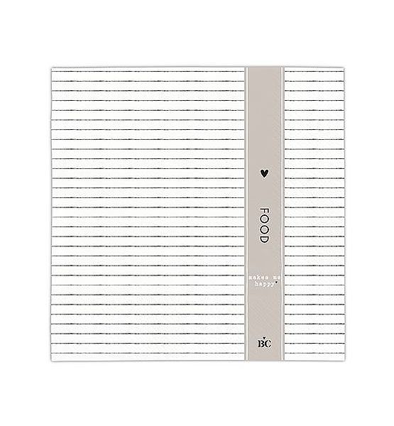 Papírové ubrousky Bastion Collections, 16,5x16,5cm - SET 20 KS, bílá/natural proužky