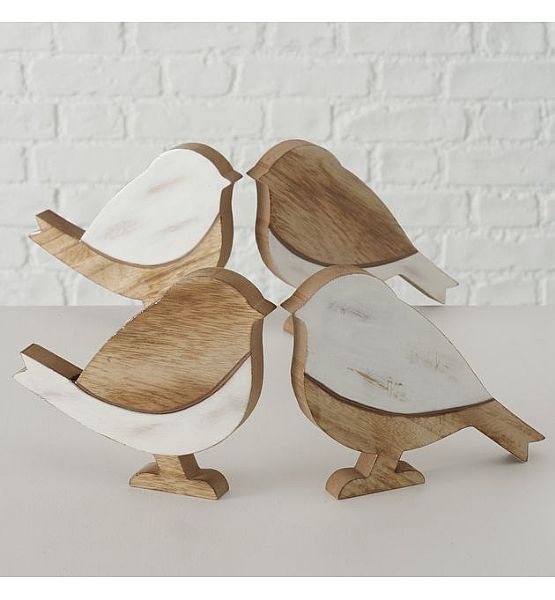 Dřevěná dekorace ptáček Gafita Boltze, výška 14cm, délka 17cm, 4 druhy (cena za ks)