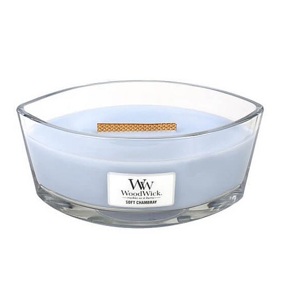 Vonná svíčka WoodWick - Soft Chambray  453g/30 - 40 hod loď