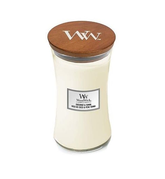 Vonná svíčka WoodWick - Coconut a Tonka 609g/110 - 120 hod