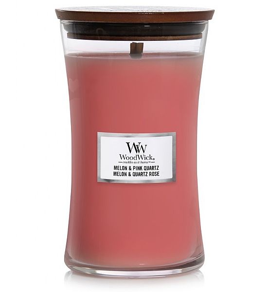 Vonná svíčka WoodWick - Melon a Pink Quartz 609g/110 - 120 hod