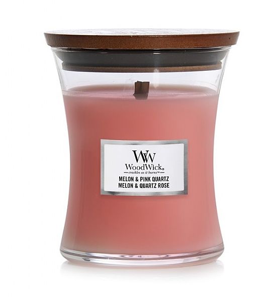 Vonná svíčka WoodWick - Melon & Pink Quartz 275g/55 - 65 hod