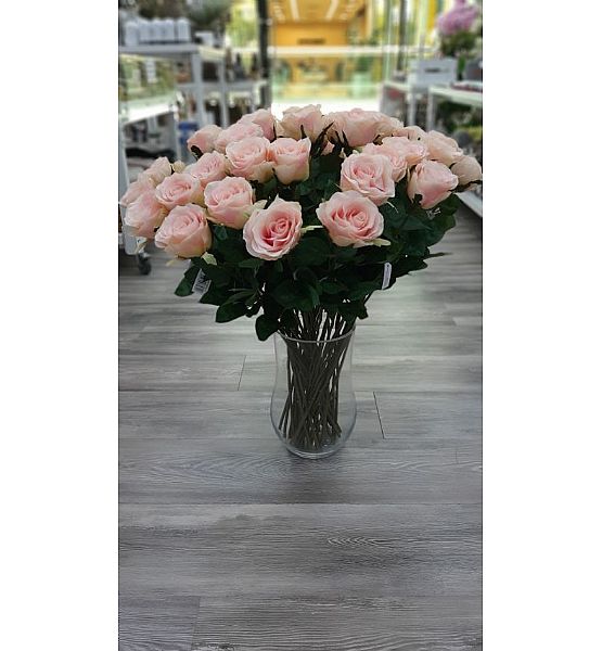 Umělá květina Gasper růže, 69 cm, růžová