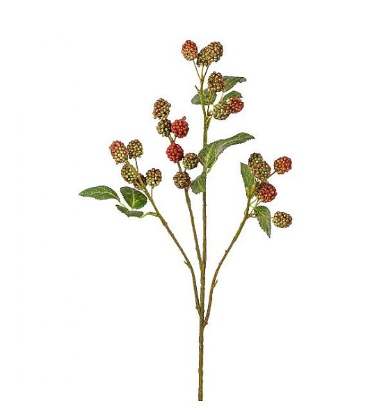 Umělá květina Gasper Malinová větvička 68cm, zelenočervená