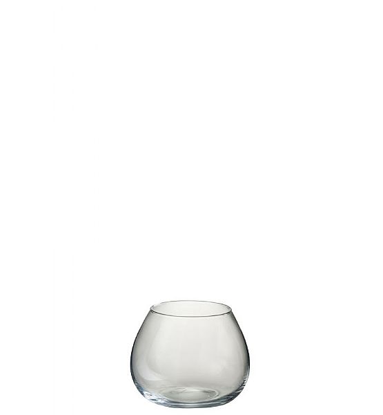 Skleněná váza J-line Fie výška 15cm, délka 19cm, transparentní