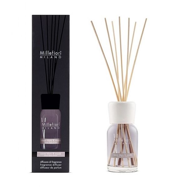 Difuzér hůlkový Millefiori Milano Cocoa Blanc Woods 100ml