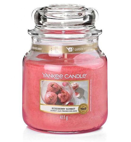 Vonná svíčka Yankee Candle Roseberry Sorbet Classic střední 411g/90hod