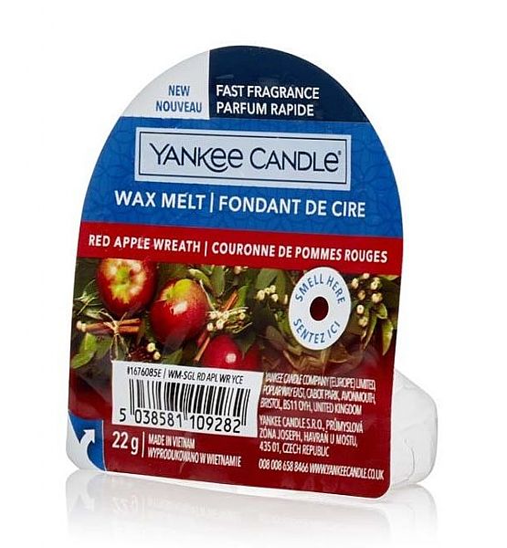 Vonný vosk do aromalampy Yankee Candle Red Apple Wreath, 22g/8 hodin