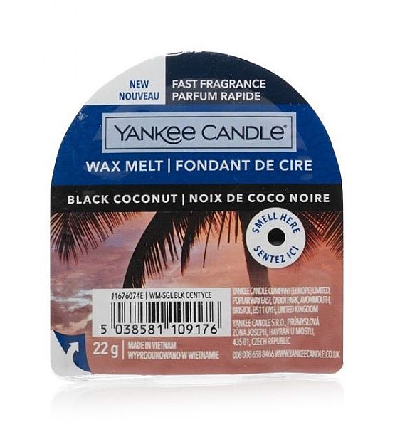 Vonný vosk do aromalampy Yankee Candle Black Coconut, 22g/8 hodin