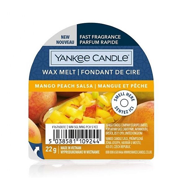 Vonný vosk do aromalampy Yankee Candle Mango Peach Salsa, 22g/8 hodin