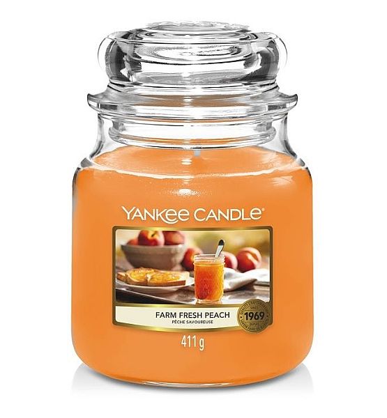 Vonná svíčka Yankee Candle Farm Fresh Peach Classic střední 411g/90hod