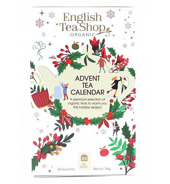 Vánoční bio čaj English Tea Shop - Adventní bílý kalendář 25 sáčků