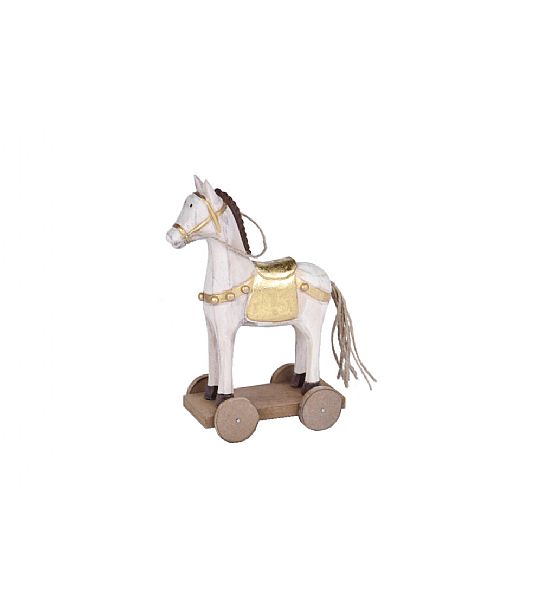 Dekorace koník na kolečkách, výška 19cm, šířka 13cm, hloubka 6,5cm