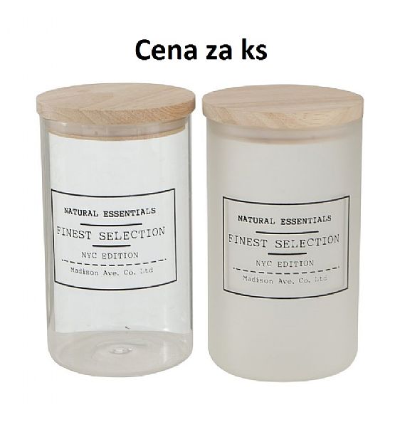 Skleněná dóza Natural 1000ml, výška 18cm, šířka 10cm, 2 druhy (cena za ks)