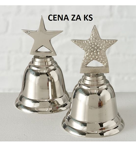 Vánoční zvoneček Liselle 11cm, hliník, 2 druhy (cena za ks)