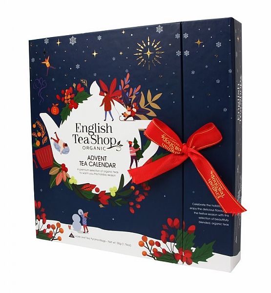 Vánoční bio čaj English Tea Shop - Adventní modrý kalendář 25 pyramidek