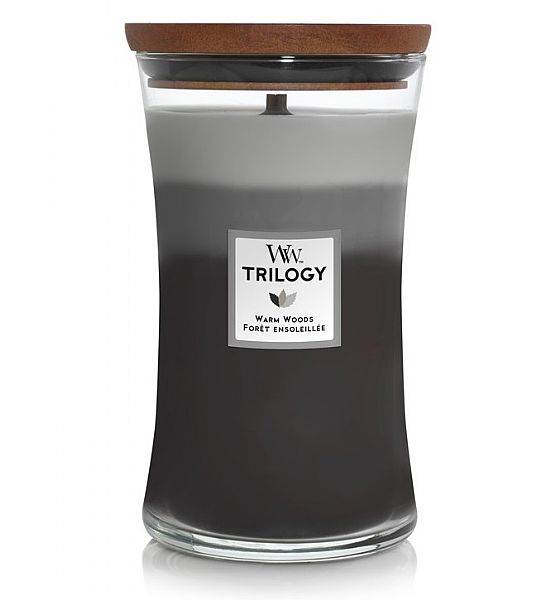 Vonná svíčka WoodWick - TRILOGY -Warm Woods 609g/110 - 120 hod